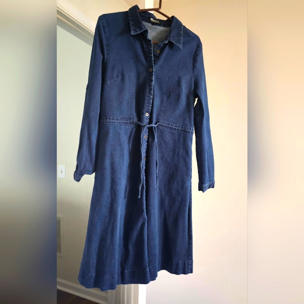 Denim Blue Button-Up Dress